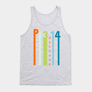 Pi 3.14 stretch letters and numbers - fun colors Tank Top